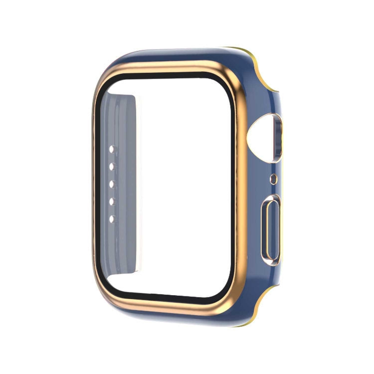 Electroplating Two-color PC+Tempered Film Watch Case, For Apple Watch Series 6/5/4/SE 44mm