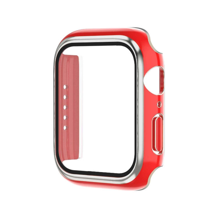 Electroplating Two-color PC+Tempered Film Watch Case, For Apple Watch Series 6/5/4/SE 44mm
