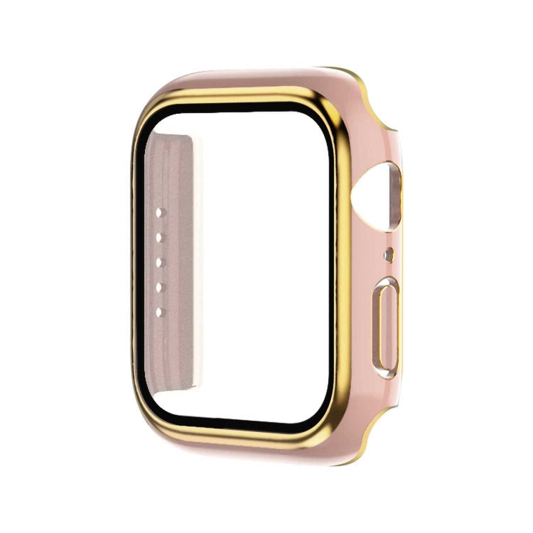 Electroplating Two-color PC+Tempered Film Watch Case, For Apple Watch Series 6/5/4/SE 44mm