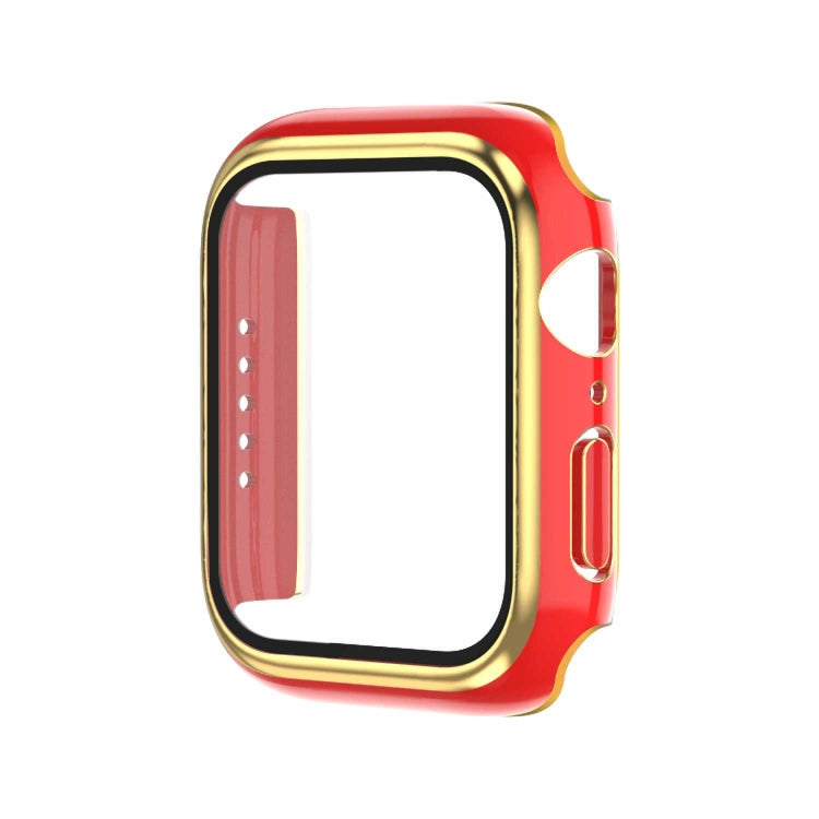 Electroplating Two-color PC+Tempered Film Watch Case, For Apple Watch Series 6/5/4/SE 40mm