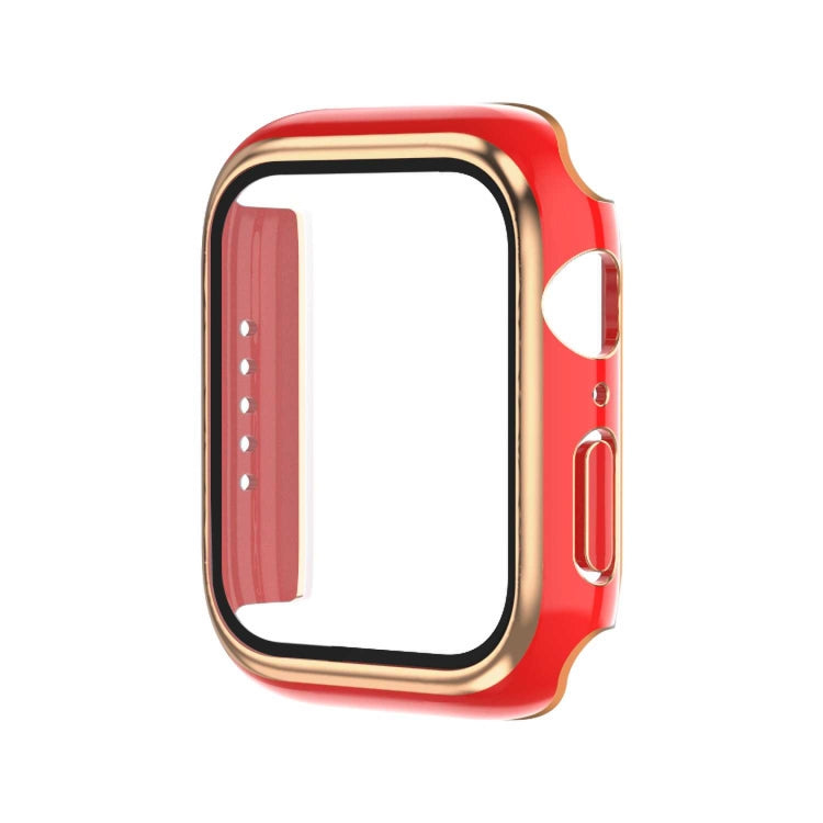 Electroplating Two-color PC+Tempered Film Watch Case, For Apple Watch Series 6/5/4/SE 40mm