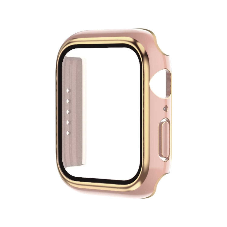 Electroplating Two-color PC+Tempered Film Watch Case, For Apple Watch Series 6/5/4/SE 40mm