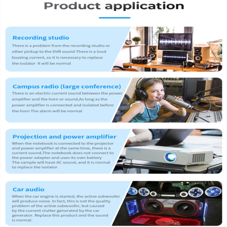 G1 RCA Audio Common Ground Isolator Anti-jamming Noise Reduction Filter Eliminates Bluetooth Receiver, G1 RCA