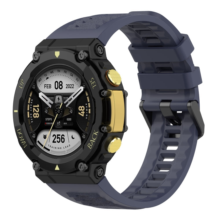 For Amazfit T-Rex 2 Silicone Leisure Watch Band(Dark Blue)