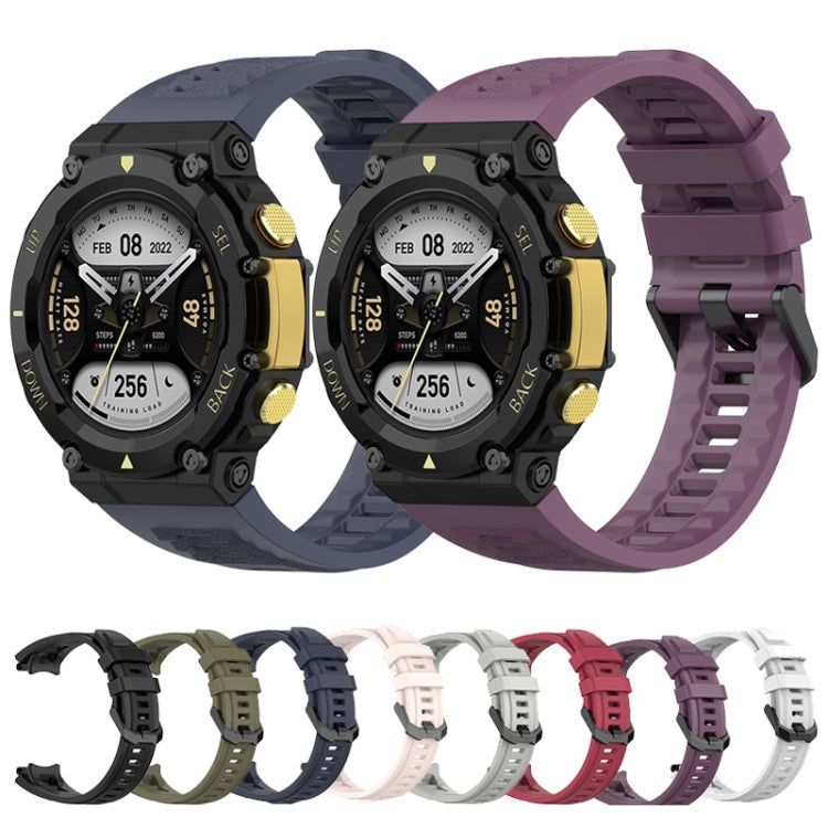 For Amazfit T-Rex 2 Silicone Leisure Watch Band(Rock Gray)