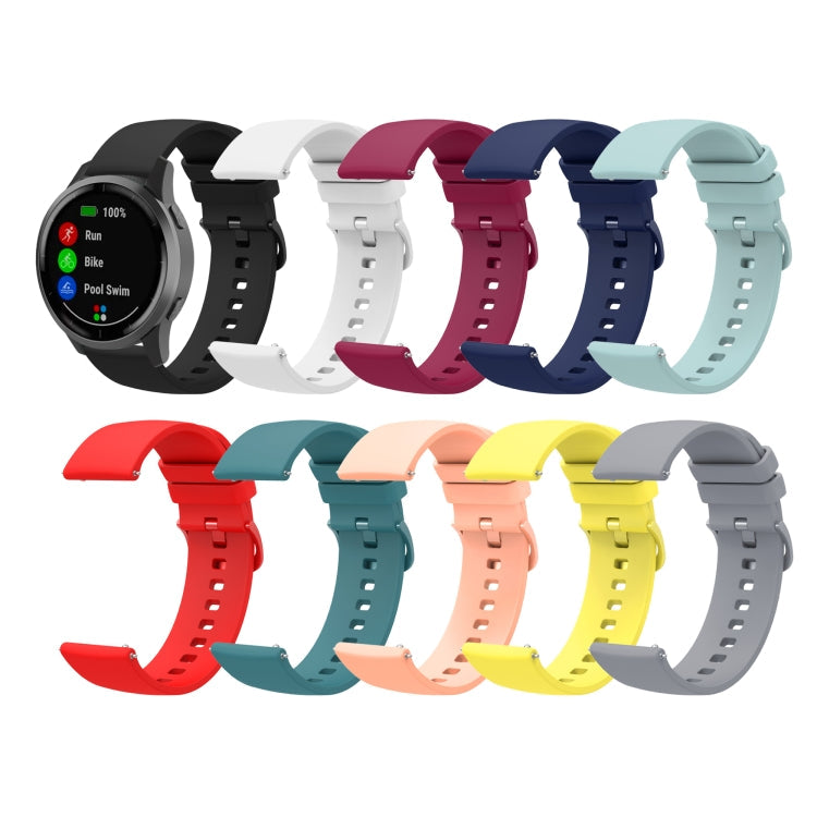 For Amazfit Stratos 22mm Solid Color Soft Silicone Watch Band(White)