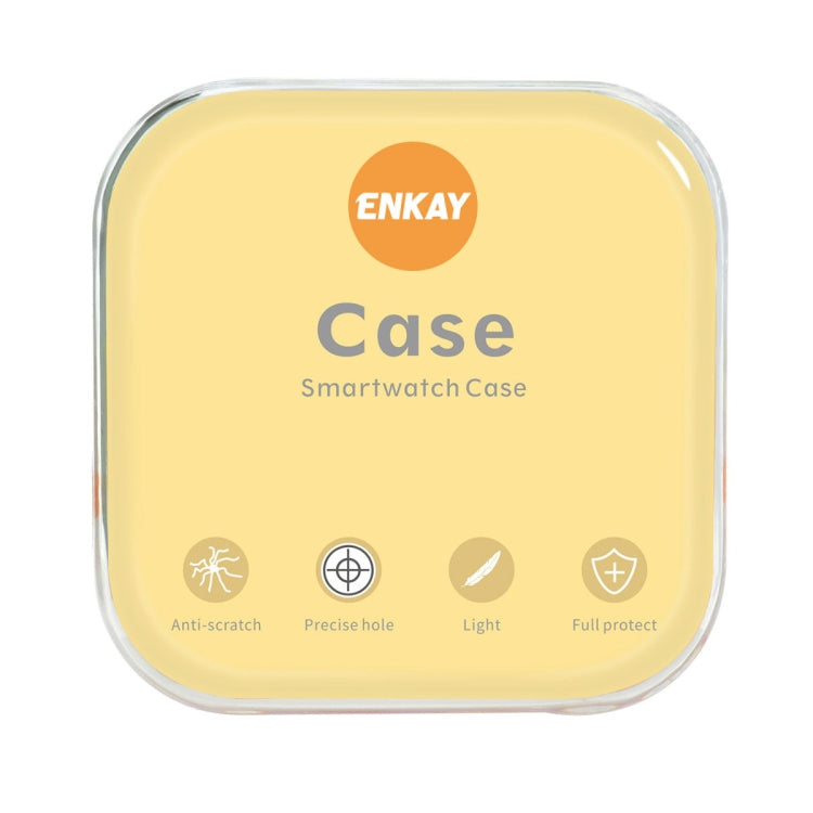 For Samsung Galaxy Watch5 44mm ENKAY Hat-Prince Full Coverage PC Frame + 9H Tempered Glass Case