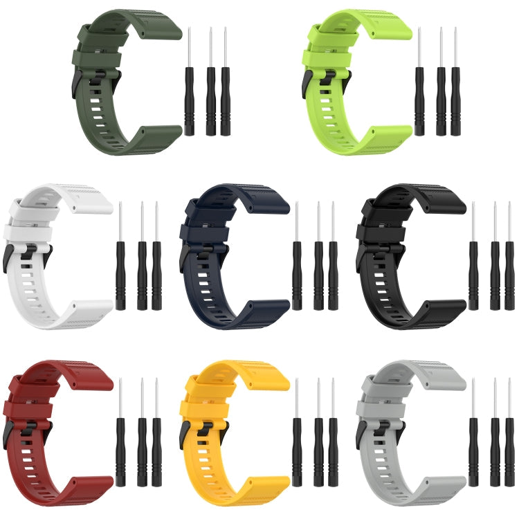 26mm Horizontal Texture Silicone Watch Band with Removal Tool, For Garmin Enduro, For Garmin Fenix 6X, For Garmin Fenix 6X Pro