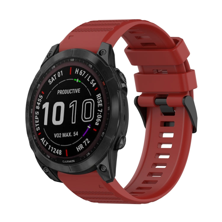 22mm Horizontal Texture Silicone Watch Band with Removal Tool, For Garmin Fenix 7, For Garmin Fenix 7 Solar, For Garmin Fenix 7 Sapphire Solar