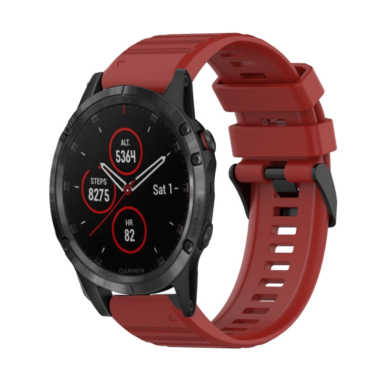 22mm Horizontal Texture Silicone Watch Band with Removal Tool, For Garmin Fenix 5 Plus, For Garmin Quatix 5, For Garmin Quatix 5 Sapphire