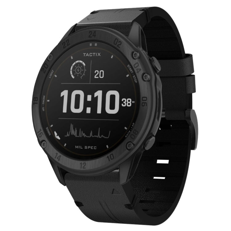 26mm Leather Steel Buckle Watch Band, For Garmin Fenix 5X Plus, For Garmin Enduro 2, For Garmin Fenix 6X Pro, For Garmin Fenix 7X, For Garmin Fenix 3 HR, For Garmin Enduro, For Garmin Fenix 6X Sapphire, For Garmin Fenix 7X Solar