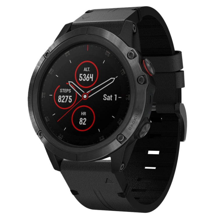 26mm Leather Steel Buckle Watch Band, For Garmin Fenix 5X Plus, For Garmin Enduro 2, For Garmin Fenix 6X Pro, For Garmin Fenix 7X, For Garmin Fenix 3 HR, For Garmin Enduro, For Garmin Fenix 6X Sapphire, For Garmin Fenix 7X Solar