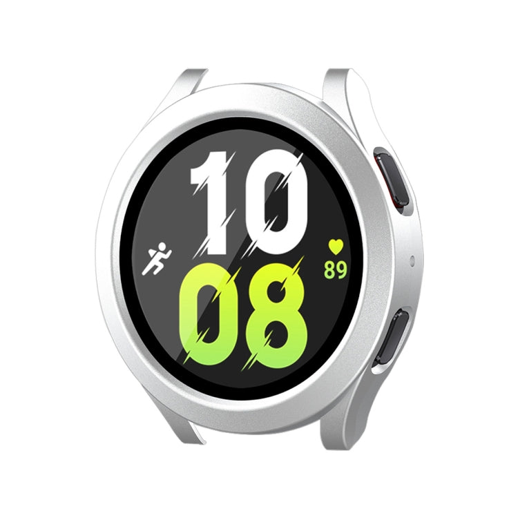 For Samsung Galaxy Watch4/5 44mm ENKAY Hat-Prince Waterproof Full Coverage PC Frame + 9H Tempered Glass Case
