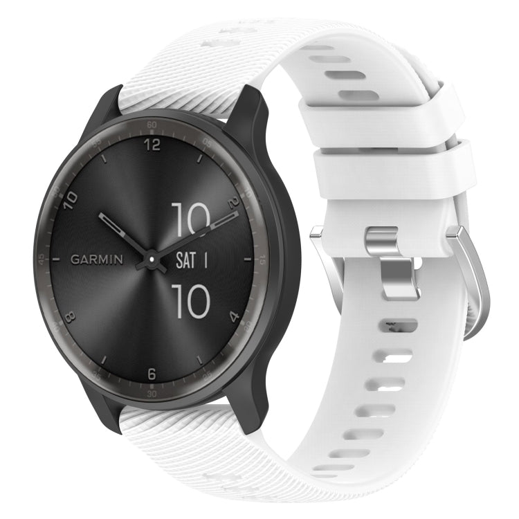 20mm Cross Textured Solid Color Silicone Watch Band, For Garmin VivoMove Luxe, For Garmin Forerunner 245