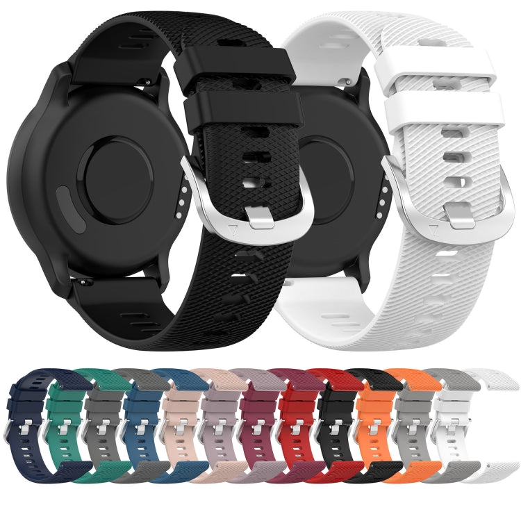 20mm Cross Textured Solid Color Silicone Watch Band, For Garmin VivoMove Luxe, For Garmin Forerunner 245