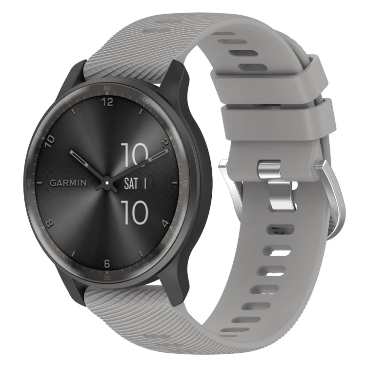 20mm Cross Textured Solid Color Silicone Watch Band, For Garmin VivoMove Luxe, For Garmin Forerunner 245