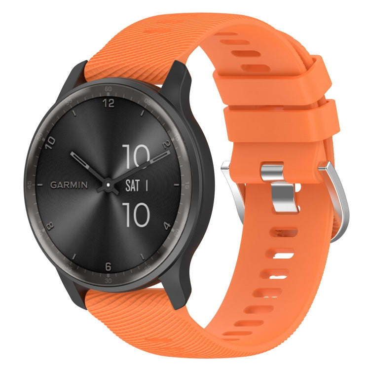 20mm Cross Textured Solid Color Silicone Watch Band, For Garmin VivoMove Luxe, For Garmin Forerunner 245