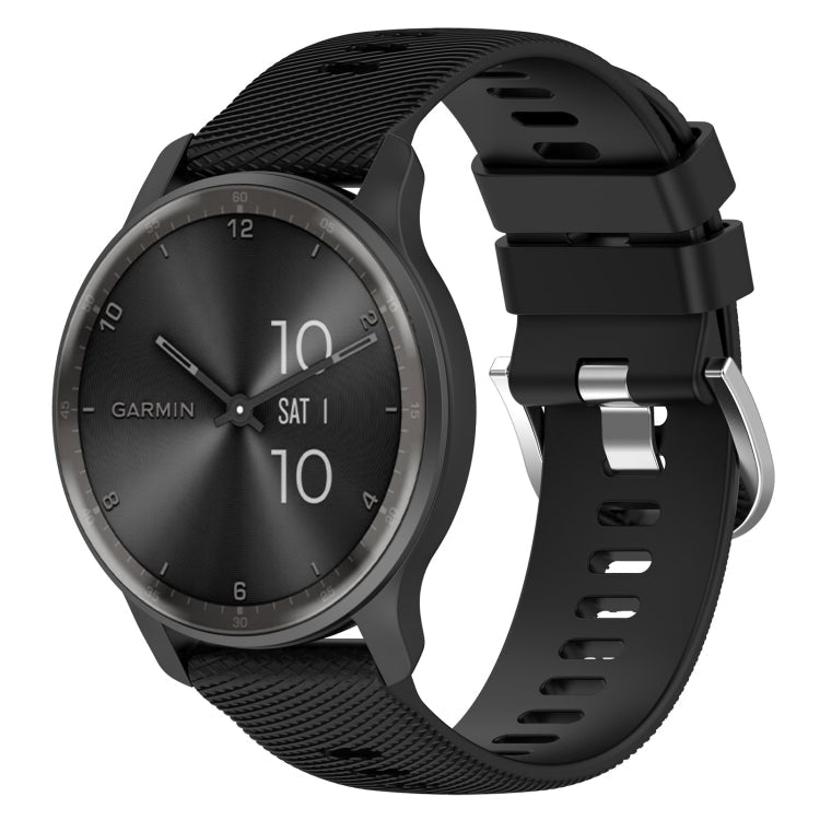 20mm Cross Textured Solid Color Silicone Watch Band, For Garmin VivoMove Luxe, For Garmin Forerunner 245