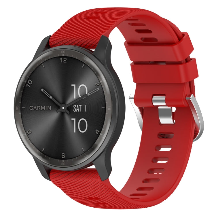 20mm Cross Textured Solid Color Silicone Watch Band, For Garmin VivoMove Luxe, For Garmin Forerunner 245