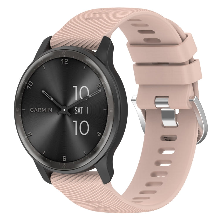 20mm Cross Textured Solid Color Silicone Watch Band, For Garmin VivoMove Luxe, For Garmin Forerunner 245