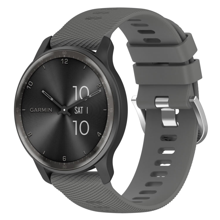 20mm Cross Textured Solid Color Silicone Watch Band, For Garmin VivoMove Luxe, For Garmin Forerunner 245