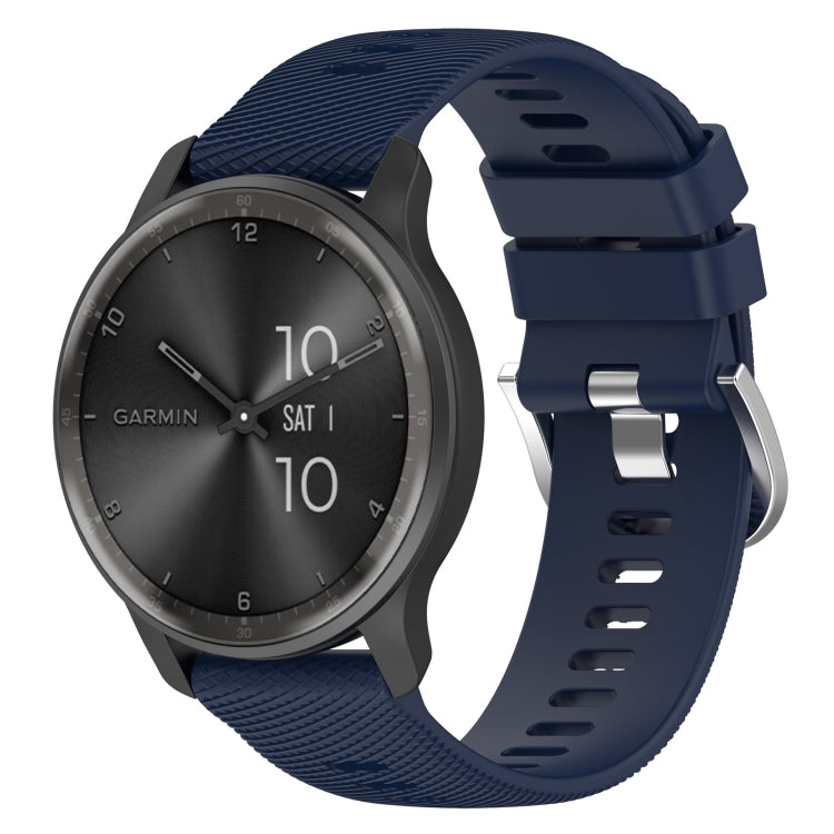 20mm Cross Textured Solid Color Silicone Watch Band, For Garmin VivoMove Luxe, For Garmin Forerunner 245