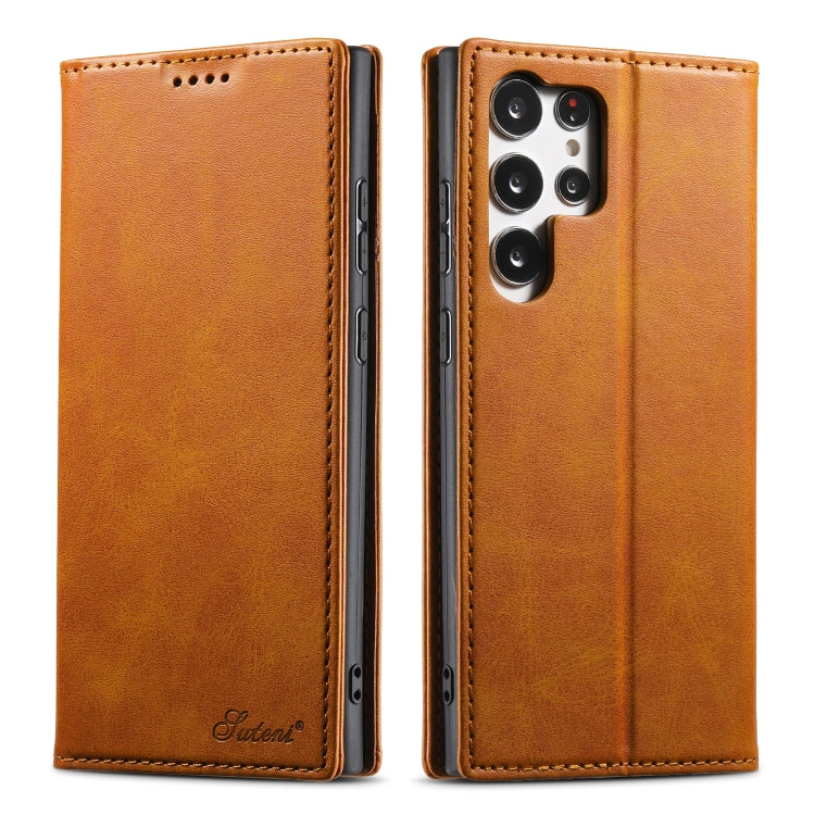 Suteni Calf Texture Horizontal Flip Leather Phone Case, For Samsung Galaxy S24 Ultra 5G, For Samsung Galaxy S24+ 5G, For Samsung Galaxy S24 5G, For Samsung Galaxy S23 Ultra 5G, For Samsung Galaxy S23+ 5G, For Samsung Galaxy S23 5G