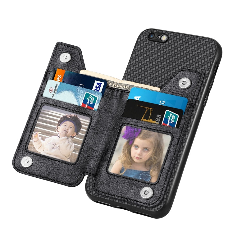 Carbon Fiber Horizontal Flip Zipper Wallet Phone Case, For iPhone 6 / 6s, For iPhone 6 Plus / 6s Plus