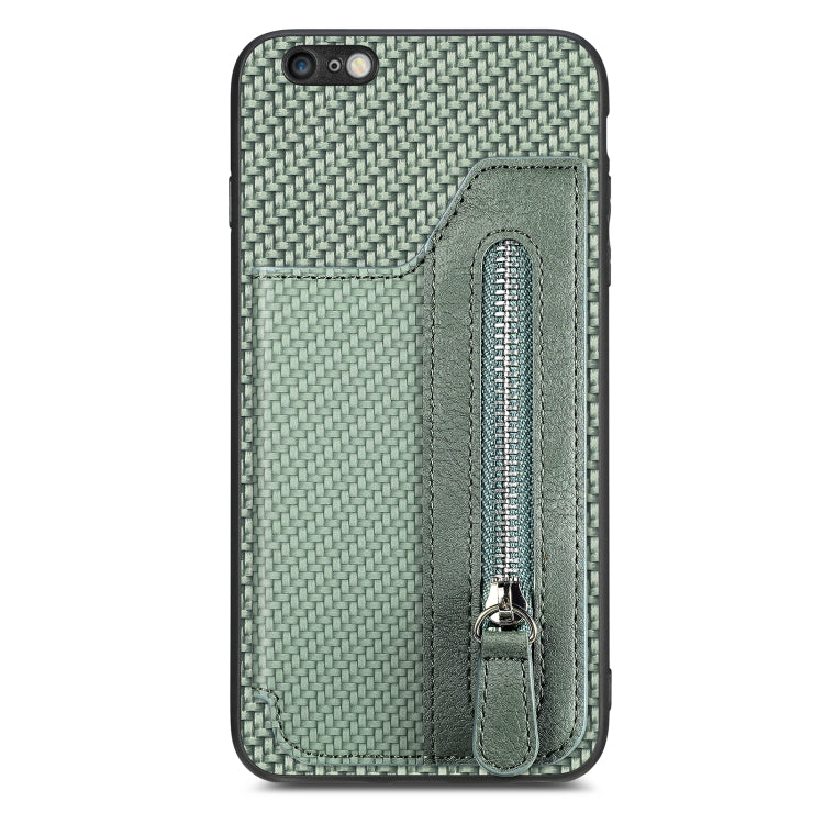 Carbon Fiber Horizontal Flip Zipper Wallet Phone Case, For iPhone 6 / 6s, For iPhone 6 Plus / 6s Plus