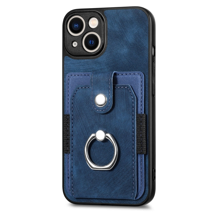 Retro Skin-feel Ring Card Wallet Phone Case, For iPhone 14, For iPhone 14 Plus, For iPhone 14 Pro, For iPhone 14 Pro Max
