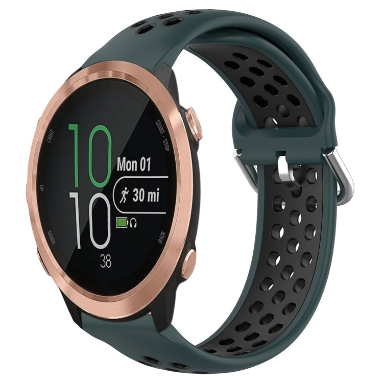 20mm Perforated Breathable Sports Silicone Watch Band, For Garmin Forerunner 645