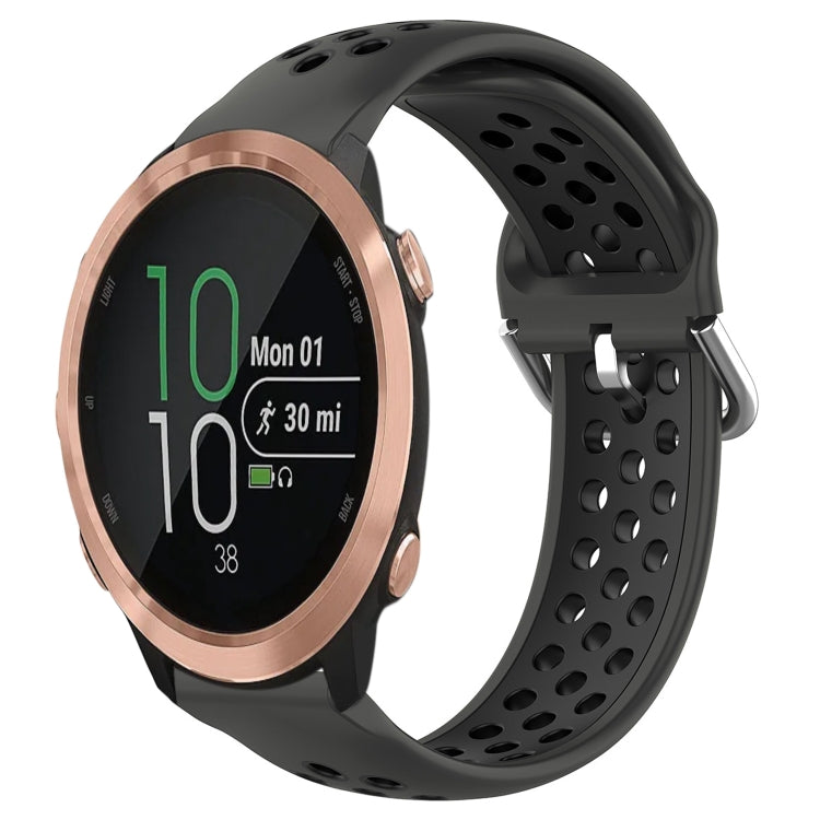 20mm Perforated Breathable Sports Silicone Watch Band, For Garmin Forerunner 645