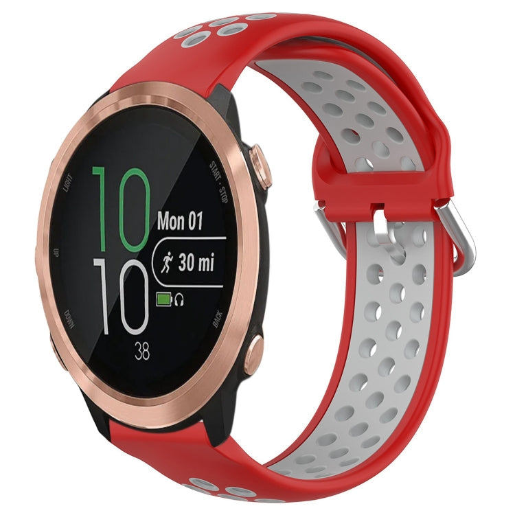 20mm Perforated Breathable Sports Silicone Watch Band, For Garmin Forerunner 645