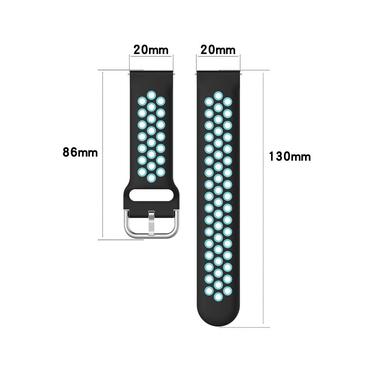 20mm Perforated Breathable Sports Silicone Watch Band, For Garmin Forerunner 645