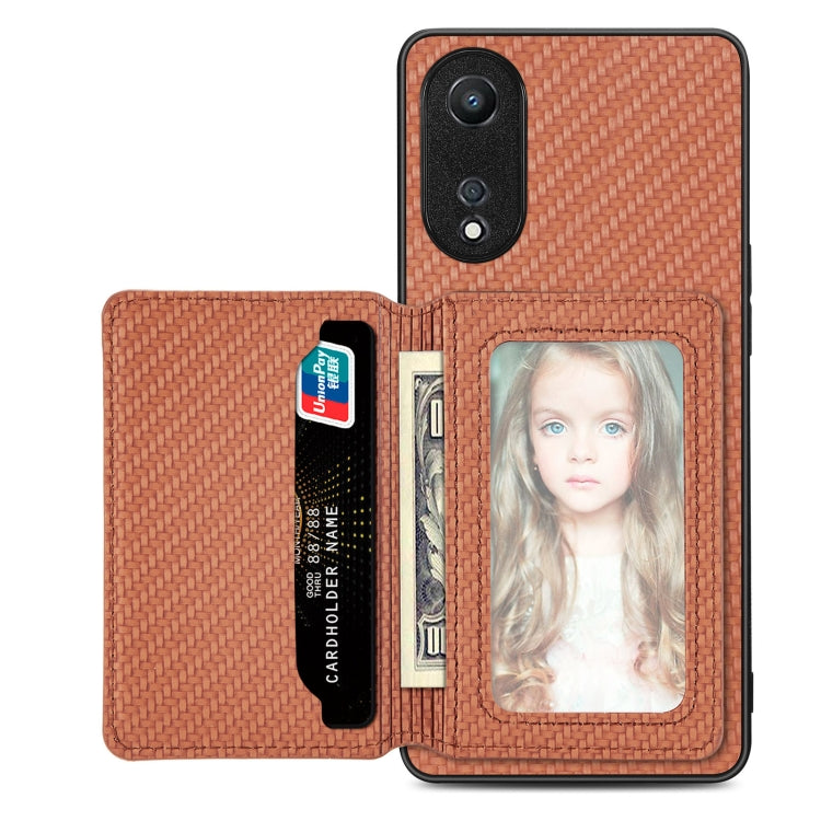 Carbon Fiber Magnetic Card Bag Phone Case, For OPPO A78, For OPPO A94 5G, For OPPO Find X6 Pro, For OPPO Find X6
