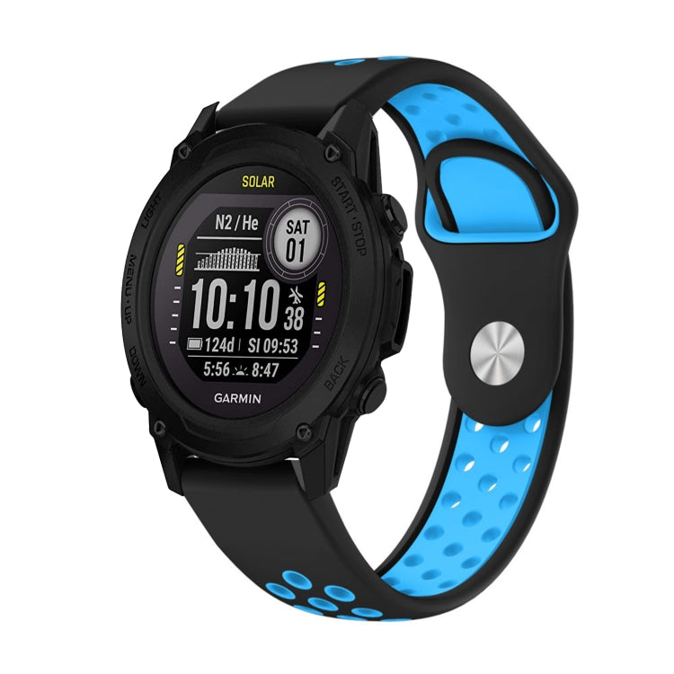 22mm Sports Breathable Silicone Watch Band, For Garmin Instinct, For Garmin Descent G1