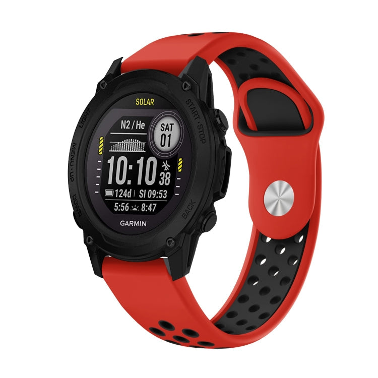 22mm Sports Breathable Silicone Watch Band, For Garmin Instinct, For Garmin Descent G1