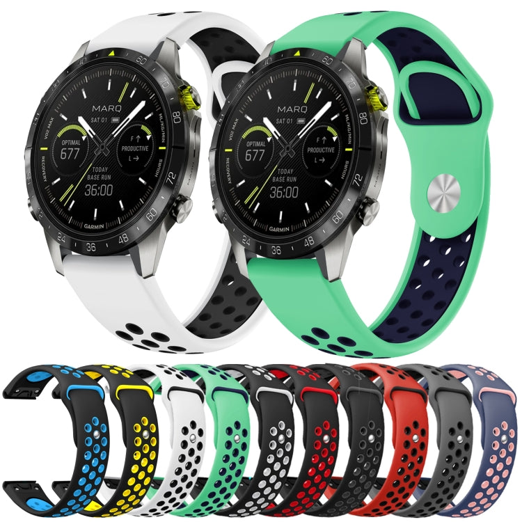 22mm Sports Breathable Silicone Watch Band, For Garmin EPIX Gen 2, For Garmin Approach S62