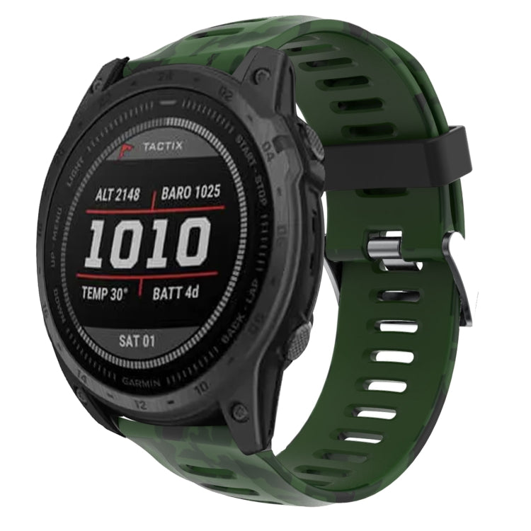 26mm Camouflage Printed Silicone Watch Band, For Garmin Instinct 2X Solar, For Garmin D2 Delta PX, For Garmin Tactix 7 Pro, For Garmin Tactix 7