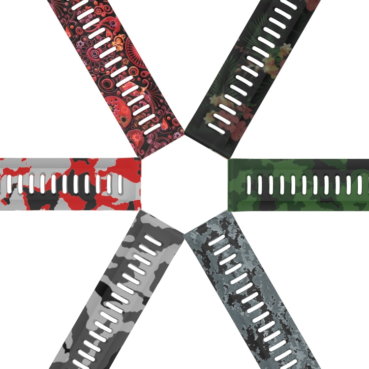 26mm Camouflage Printed Silicone Watch Band, For Garmin Fenix 5X Sapphire, For Garmin Fenix 5X Plus, For Garmin Fenix 3, For Garmin Fenix 3 HR