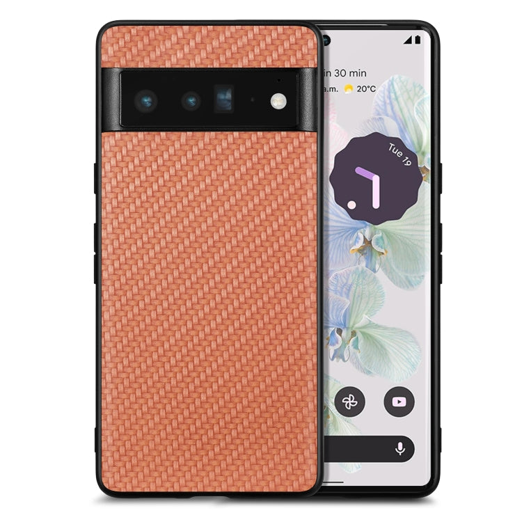 Carbon Fiber Texture Leather Back Cover Phone Case, For Google Pixel 6