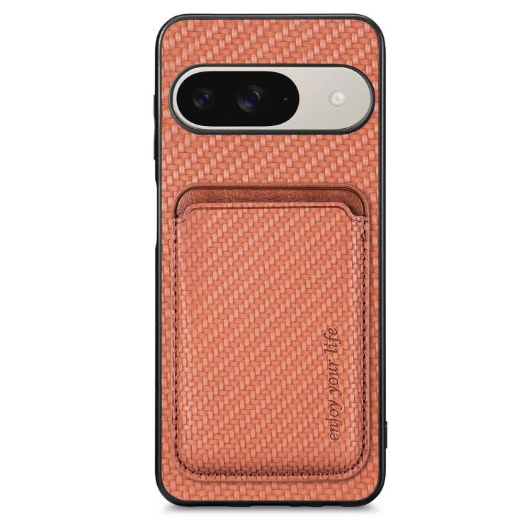 Carbon Fiber Leather Card Magsafe Phone Case, For Google Pixel 9a, For Google Pixel 7 Pro, For Google Pixel 7, For Google Pixel 6