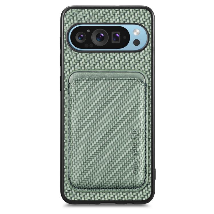 Carbon Fiber Leather Card Magsafe Phone Case, For Google Pixel 9a, For Google Pixel 7 Pro, For Google Pixel 7, For Google Pixel 6
