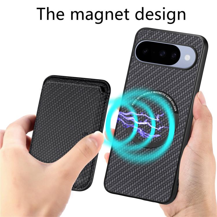 Carbon Fiber Leather Card Magsafe Phone Case, For Google Pixel 10 Pro XL, For Google Pixel 9 Pro XL, For Google Pixel 10 / 10 Pro, For Google Pixel 9 / 9 Pro