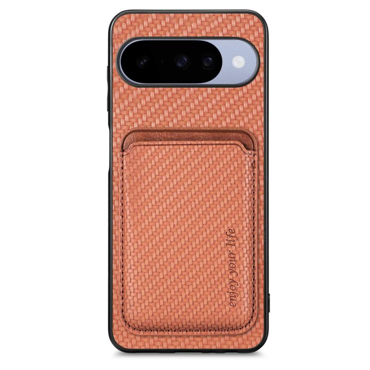 Carbon Fiber Leather Card Magsafe Phone Case, For Google Pixel 10 Pro XL, For Google Pixel 9 Pro XL, For Google Pixel 10 / 10 Pro, For Google Pixel 9 / 9 Pro