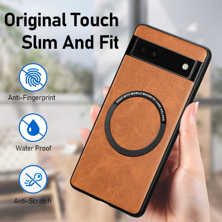 For Google Pixel 7A Solid Color Leather Skin Back Cover Phone Case(Black)