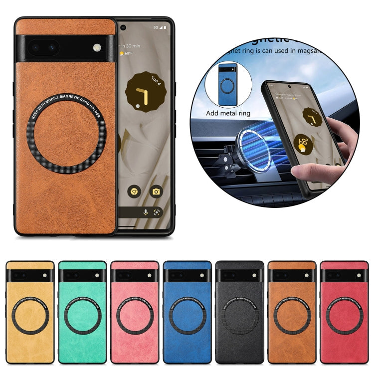 For Google Pixel 7A Solid Color Leather Skin Back Cover Phone Case(Black)