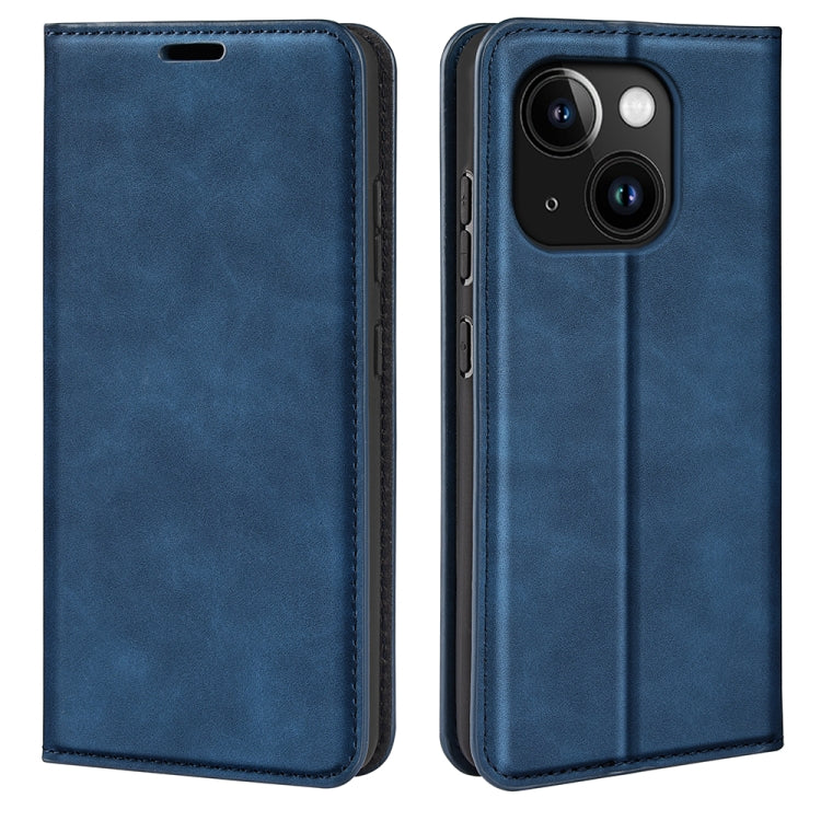 Retro-skin Magnetic Suction Leather Phone Case, For iPhone 15