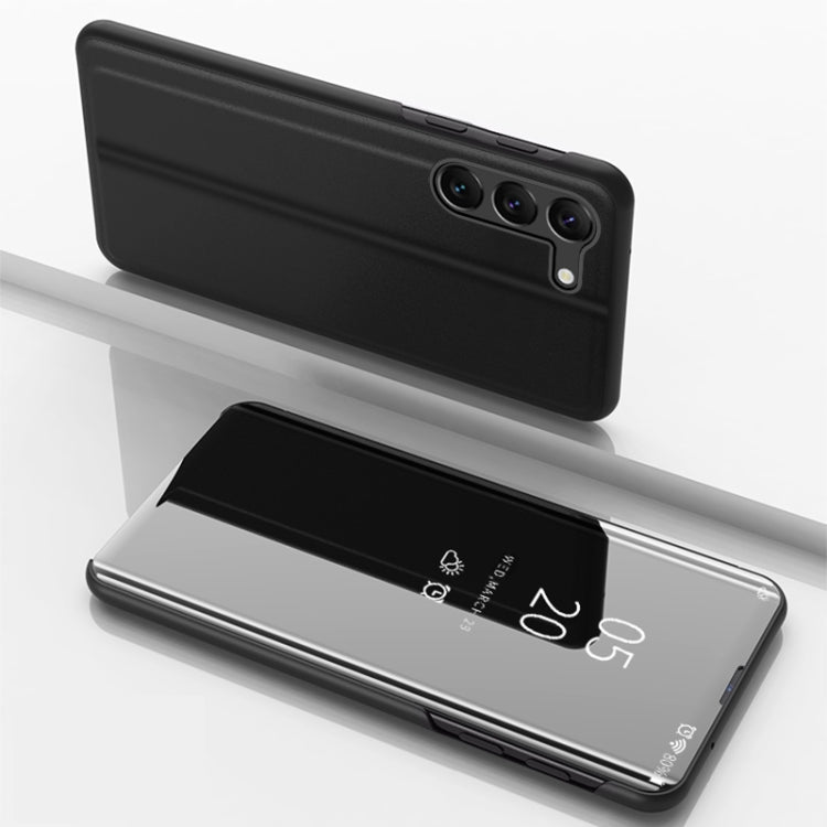 Plated Mirror Horizontal Flip Leather Phone Case with Holder, For Galaxy S24+ 5G, For Galaxy S24 5G, For Galaxy A15