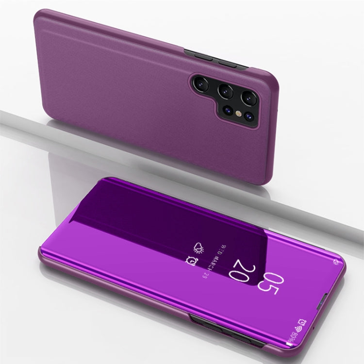 Plated Mirror Horizontal Flip Leather Phone Case with Holder, For Galaxy A55, For Galaxy A35, For Galaxy S24 Ultra 5G